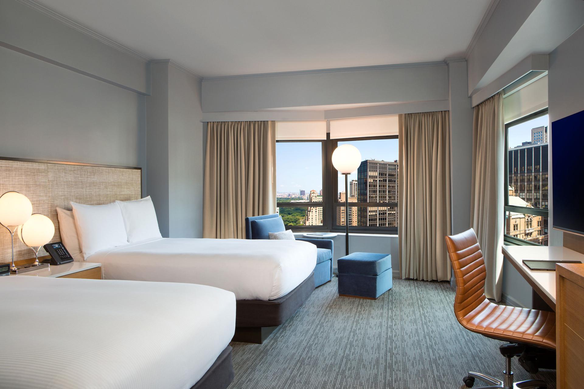 Double room at the New York Hilton Midtown hotel, in Manhattan 