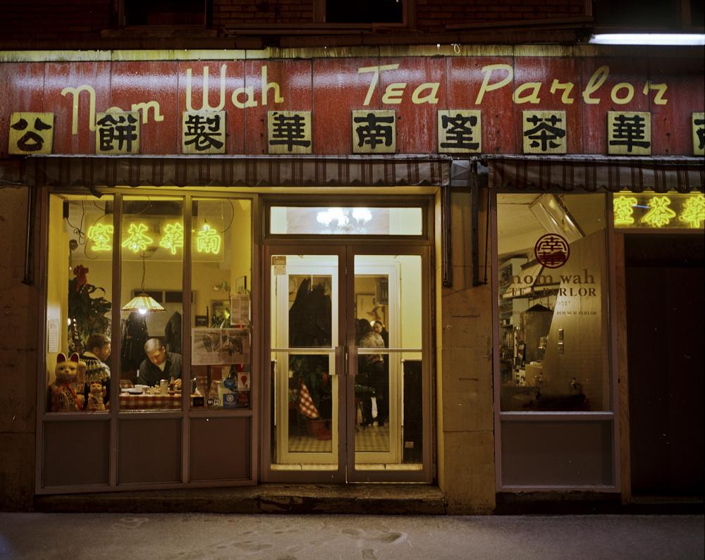 Facade of Nom Wah Tea Parlor in Chinatown
