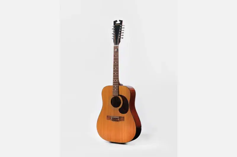 Acoustic guitar from the “Space Oddity” era, 1969. Courtesy of The David Bowie Archive. Image © Victoria and Albert Museum
