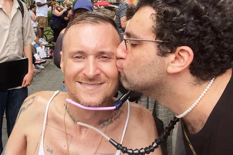 Robert with the writer Adam Eli at Queer Liberation March