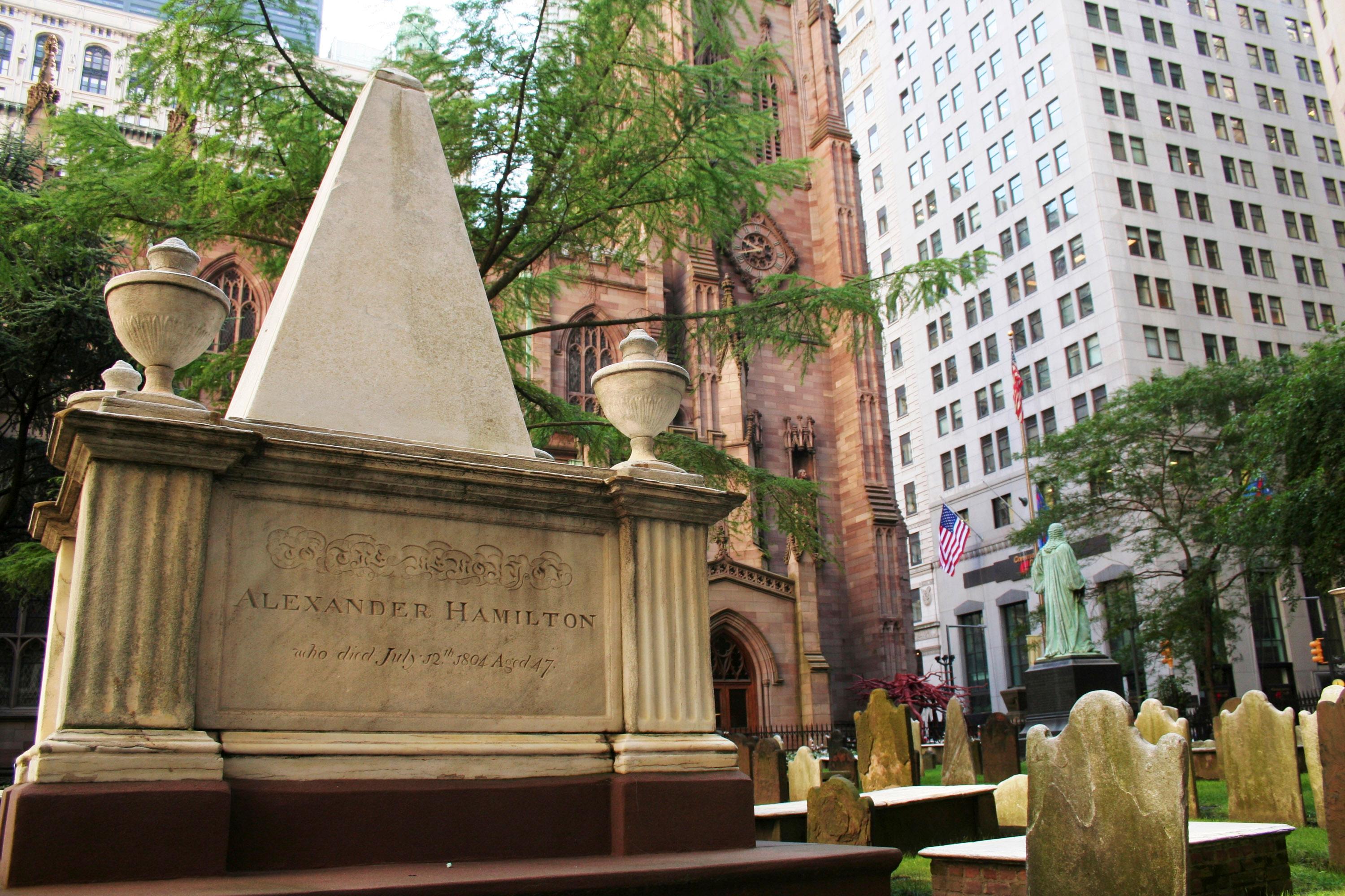 Alexander Hamilton toombstone at Trinity Church Wall Street