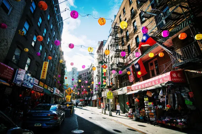 Light Up Chinatown lanterns, Mott Street. Photo: Lauren Shin