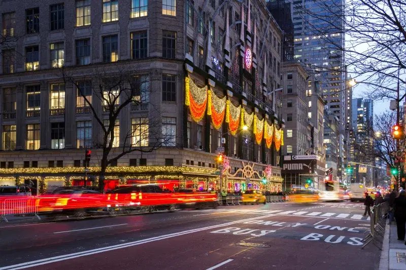 christmas lights on Fifth Avenue, Manhattan 