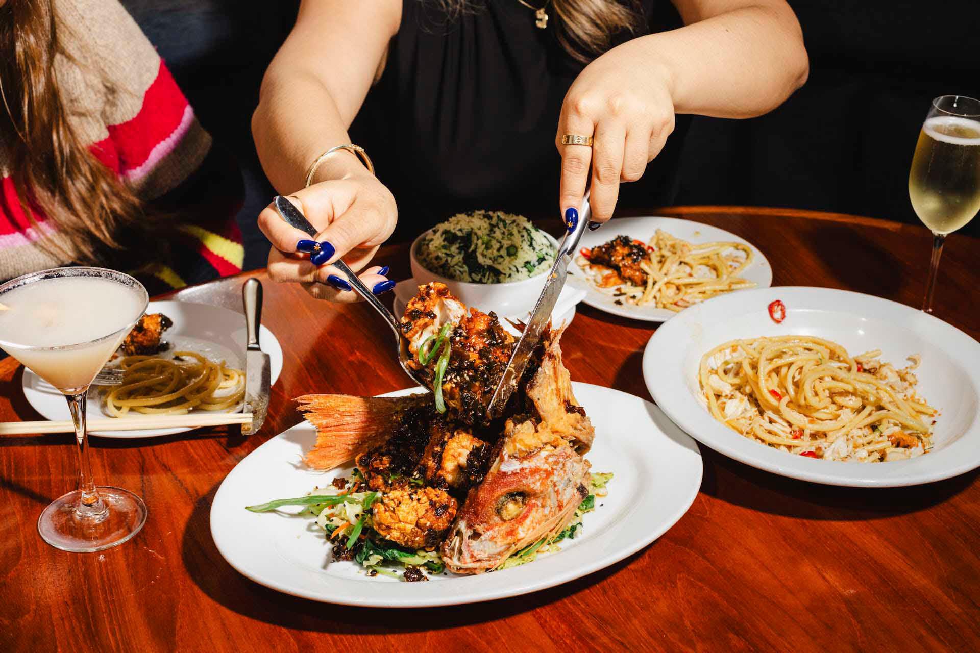 Crispy Asian snapper