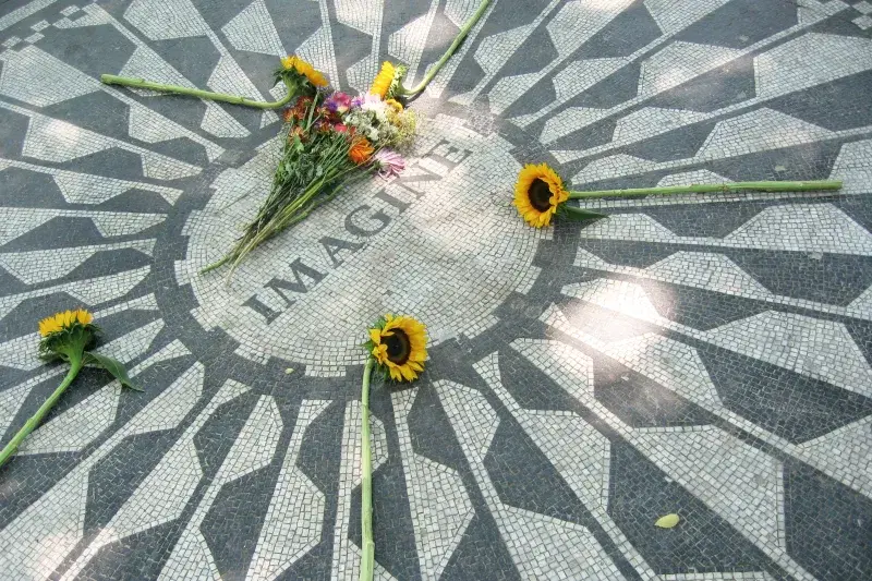 Lennon's Strawberry Fields memorial in Central Park in Manhattan 