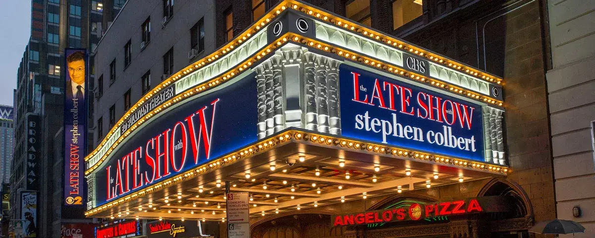 Late Show with Stephen Colbert, exterior, marquee