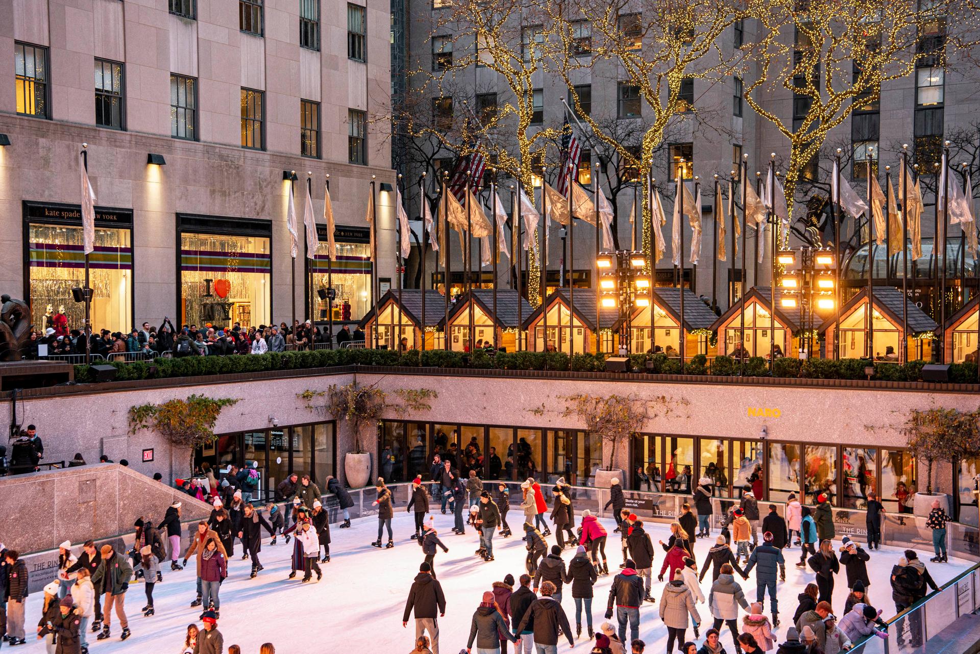 ice skating at Rock Center