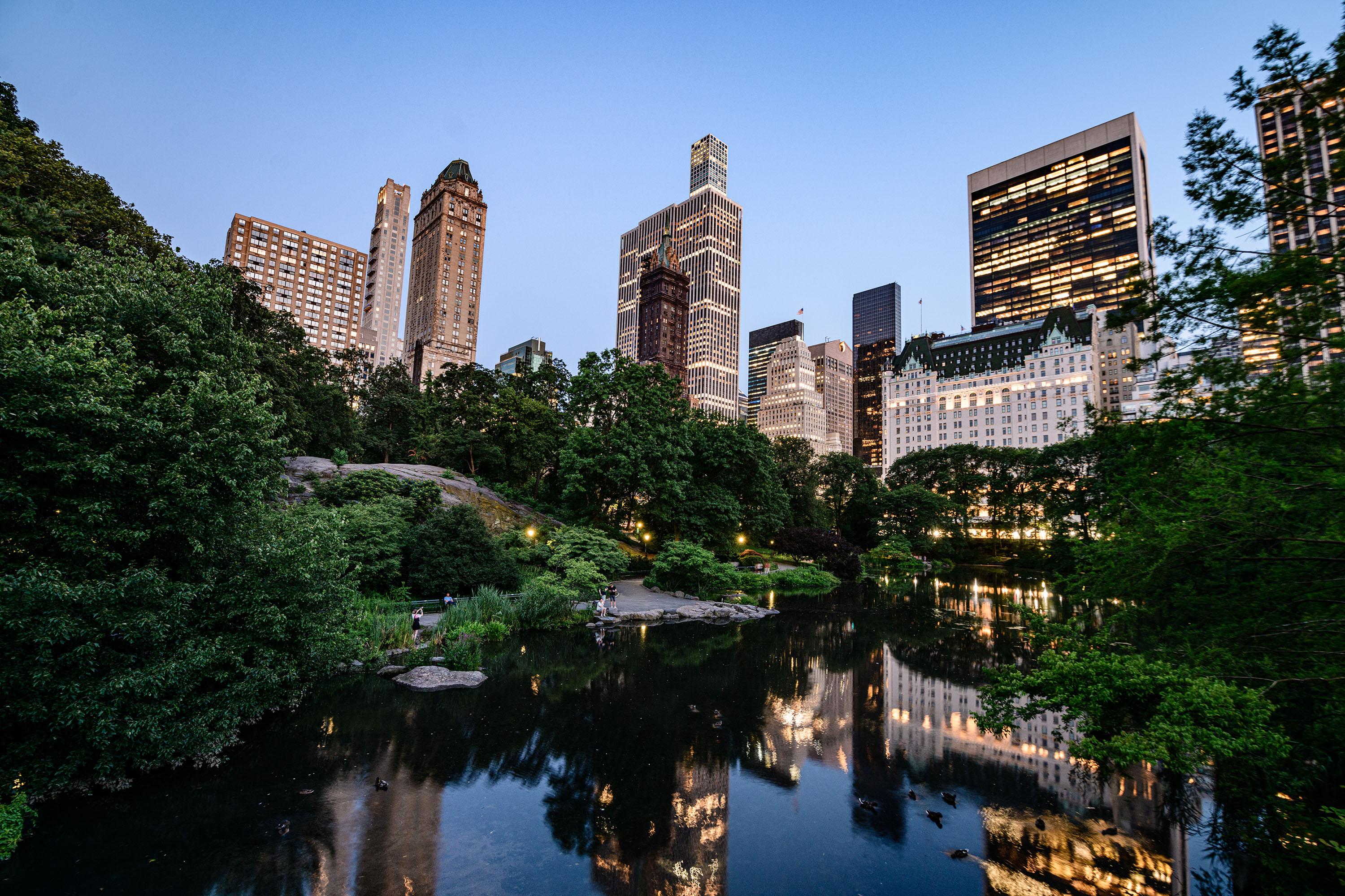 The Pond at Central Park at dusk