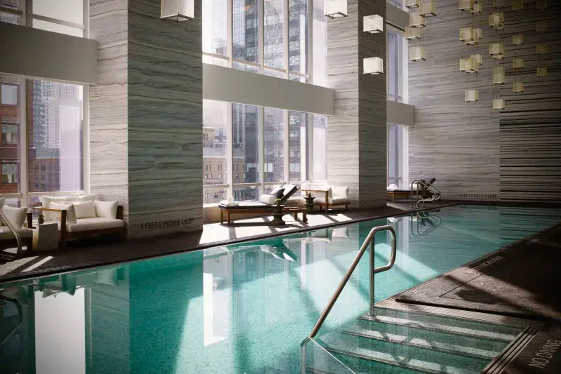 Interior pool at Park Hyatt hotel