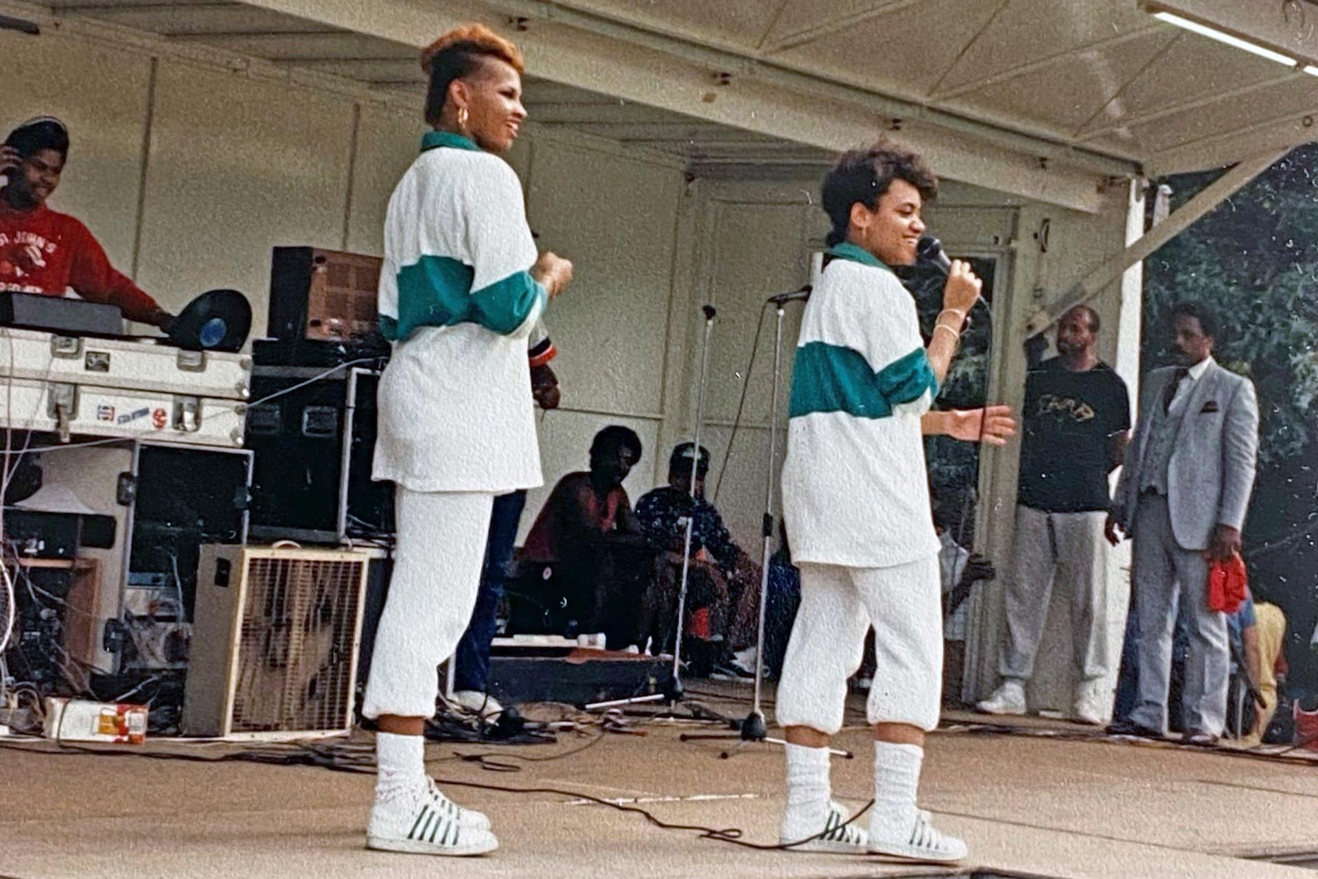 Salt-N-Pepa performing at a NYC park in Ozone Park, Queens.