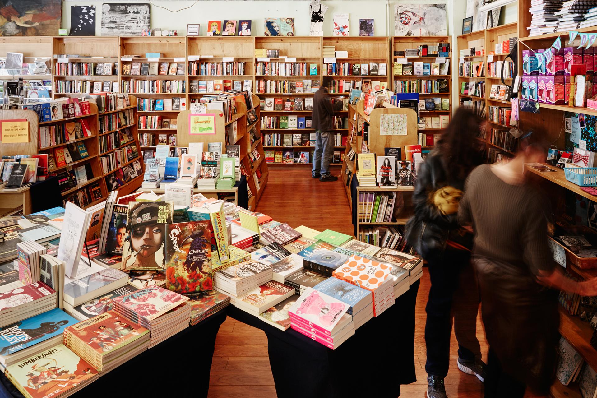 Shoppers at Bluestockings Cooperative