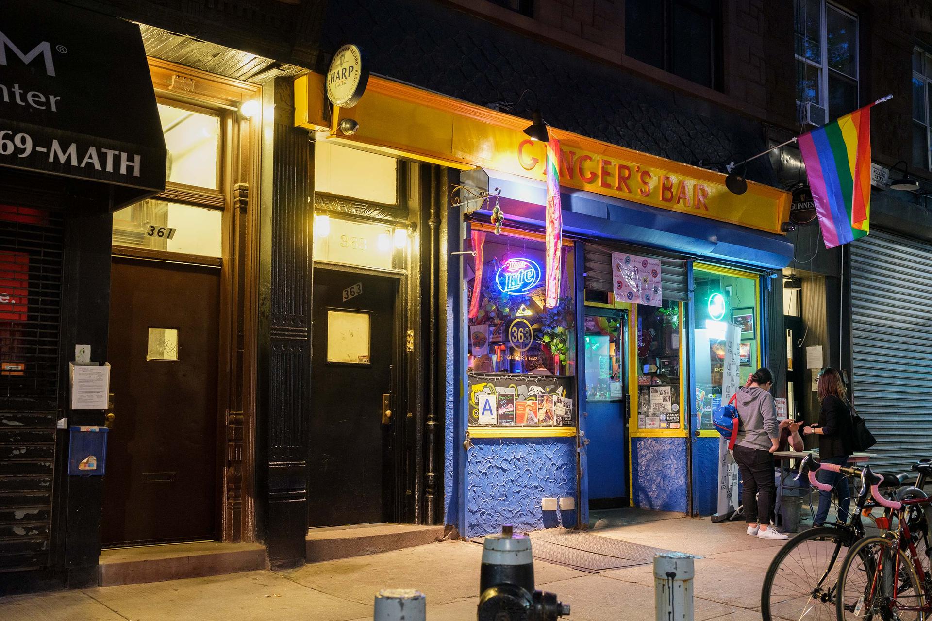 Exterior of Ginger's, a lesbian bar in Park Slope, Brooklyn, NYC