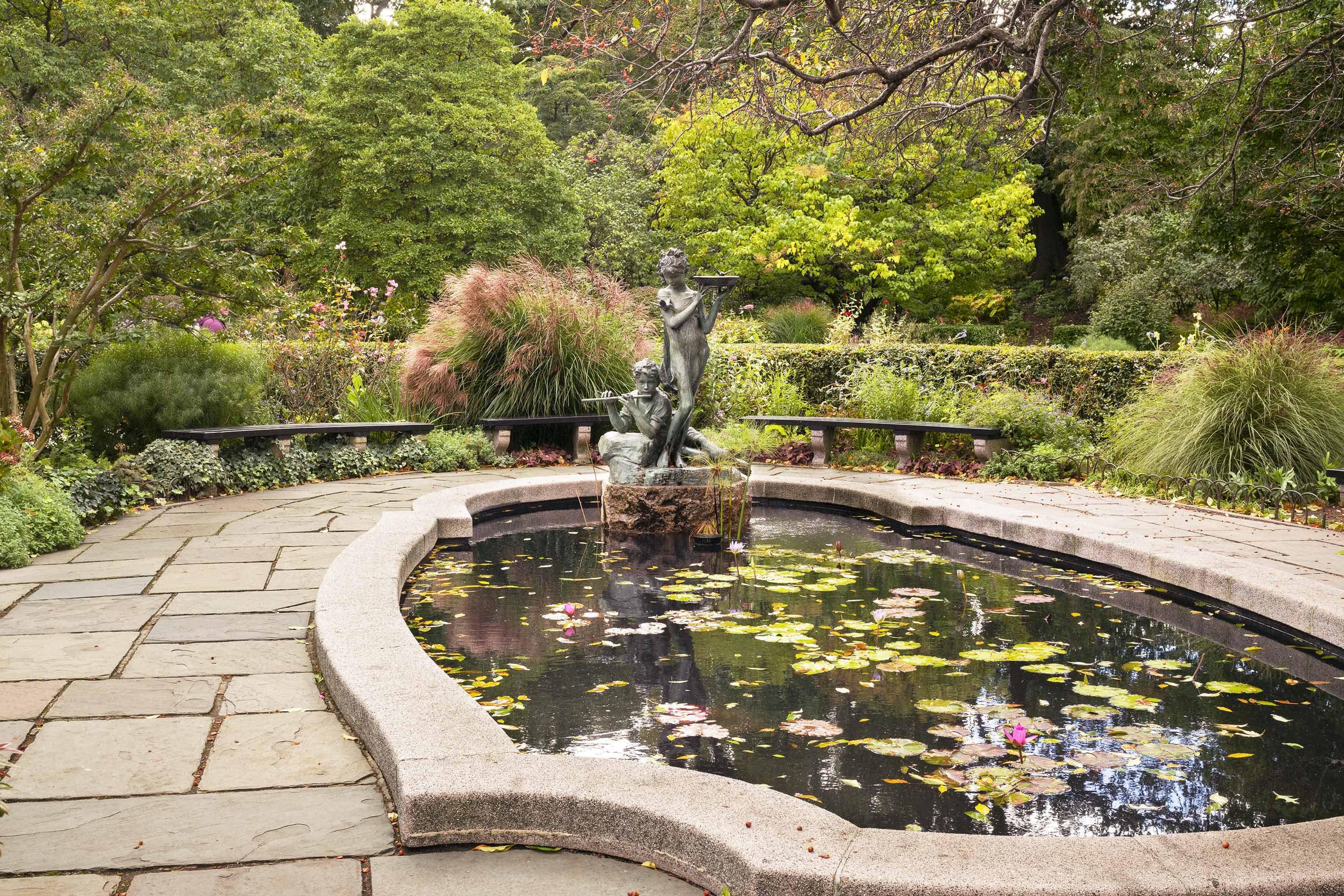 conservatory garden, fountain, central park