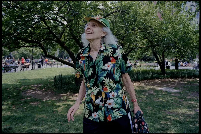 A portrait of a person at Washington Square Park in Manhattan