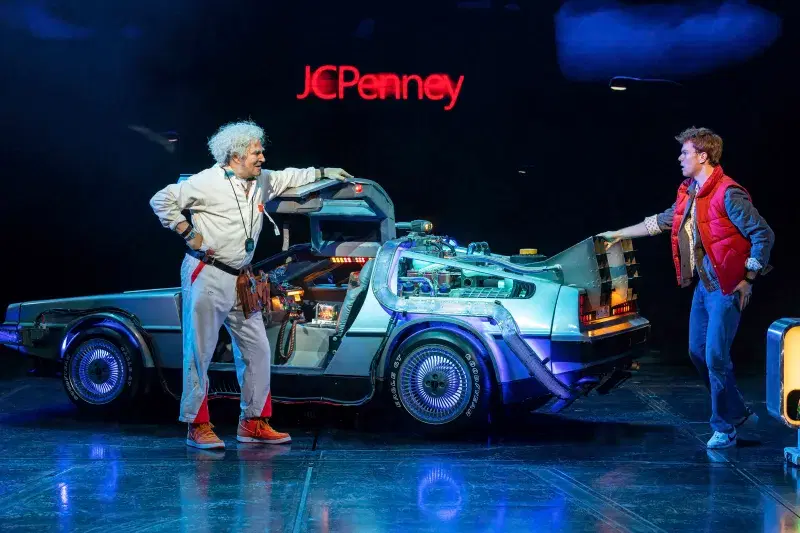 Actors on stage for Back to the Future the musical on Broadway