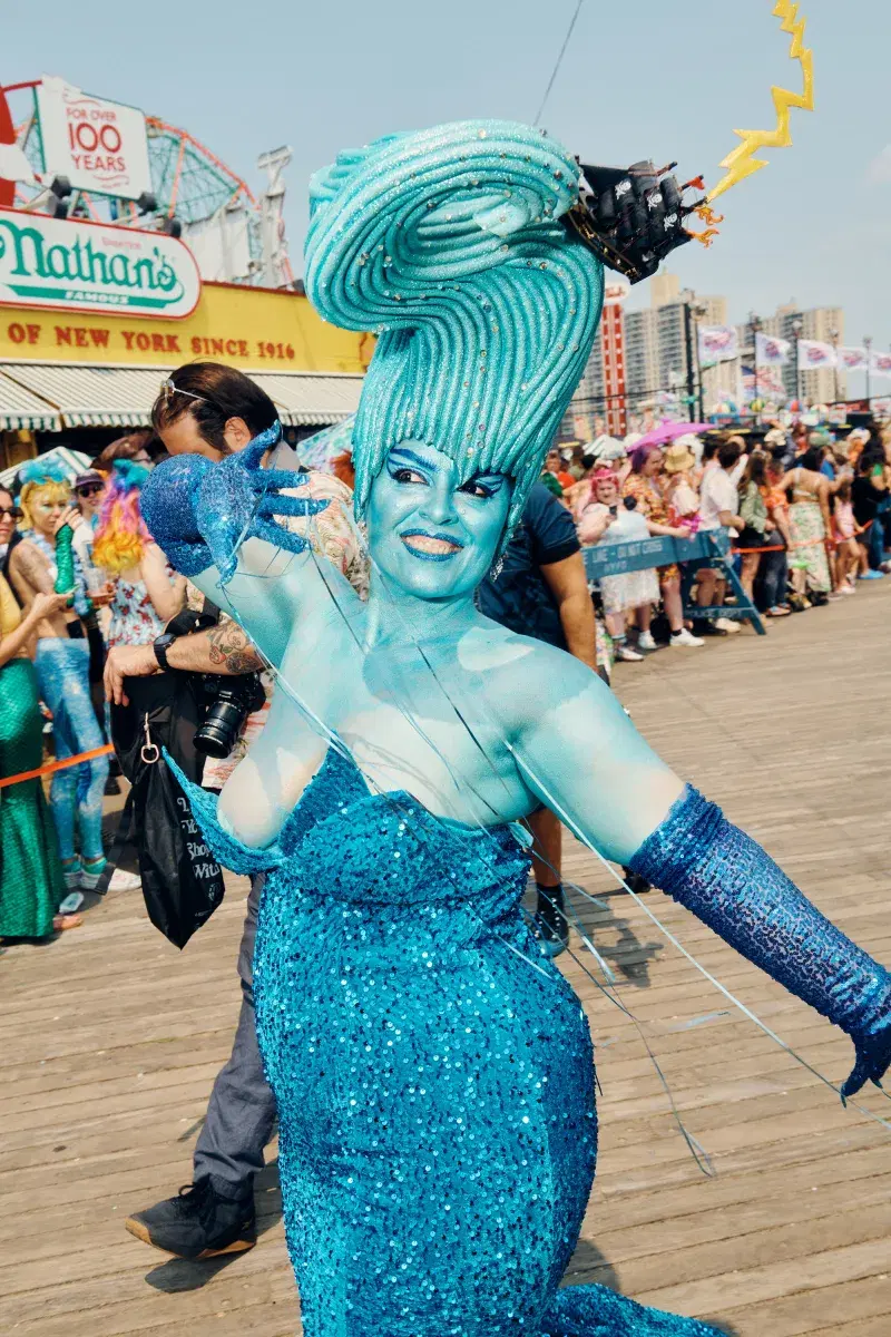 Person in costume at Mermaid Parade, Coney Island, Brooklyn