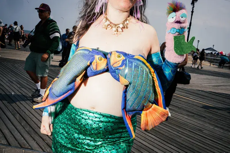details of outfit at mermaid parade
