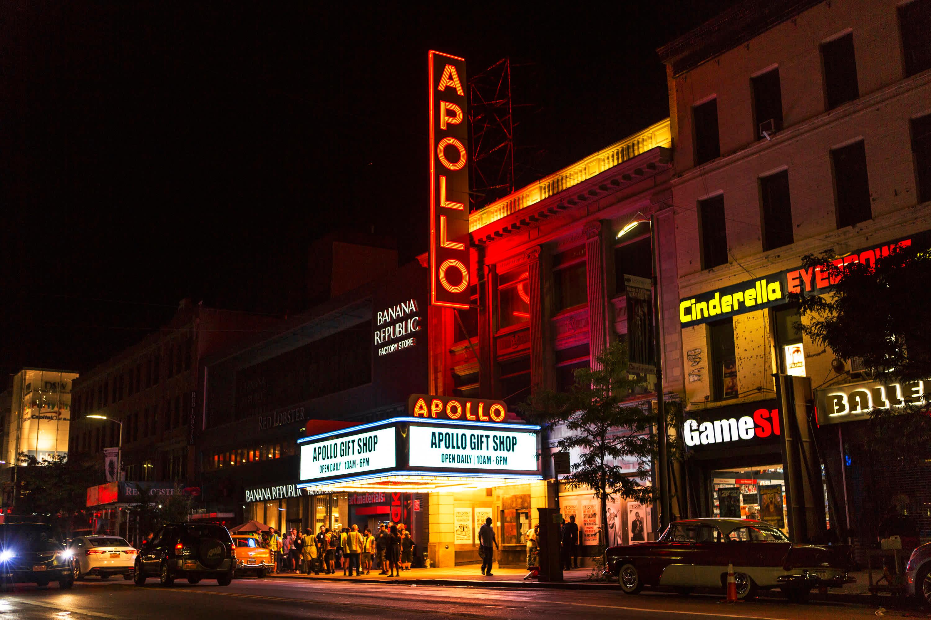 Exterior of Apollo Theater in Harlem, Manhattan