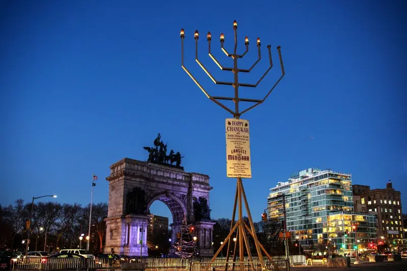 Hanukkah Menorah in Grand Army Plaza. Photo: Julienne Schaer