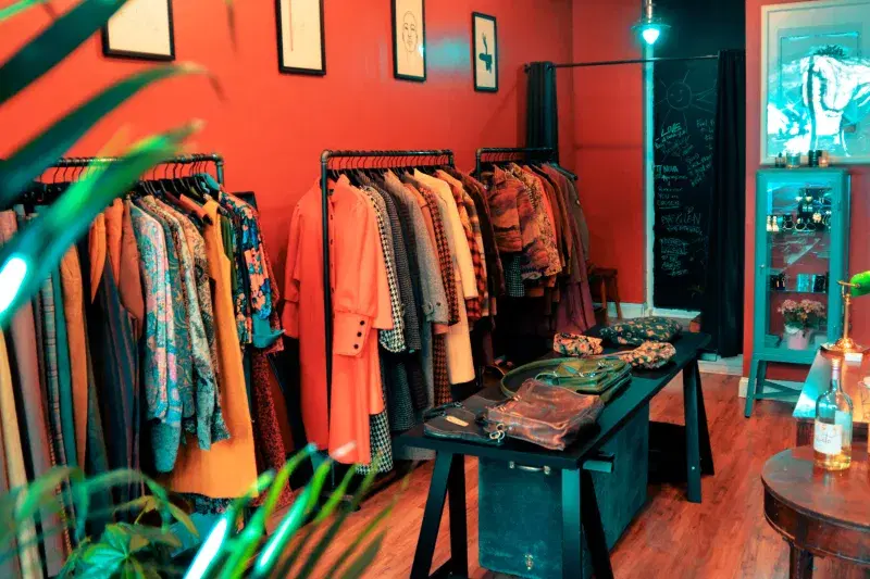clothes on the rack at Byas & Leon