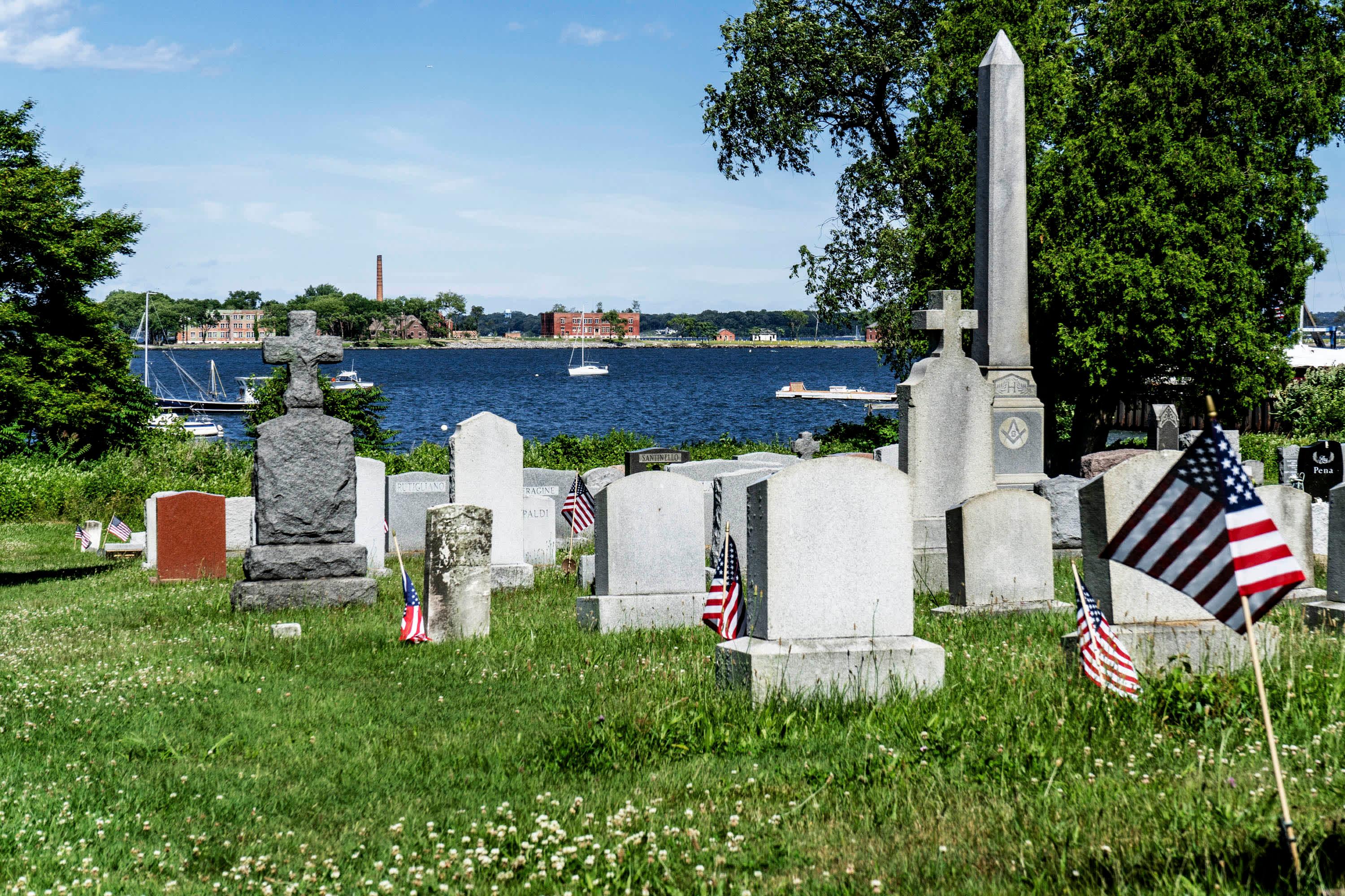Gravestones at Pelham Cemetery, the Bronx