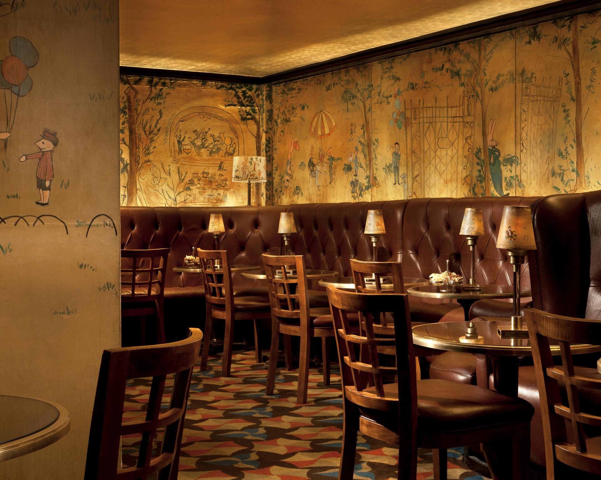 Interior of Bemelmans Bar at The Carlyle, A Rosewood Hotel, Upper East Side, NYC