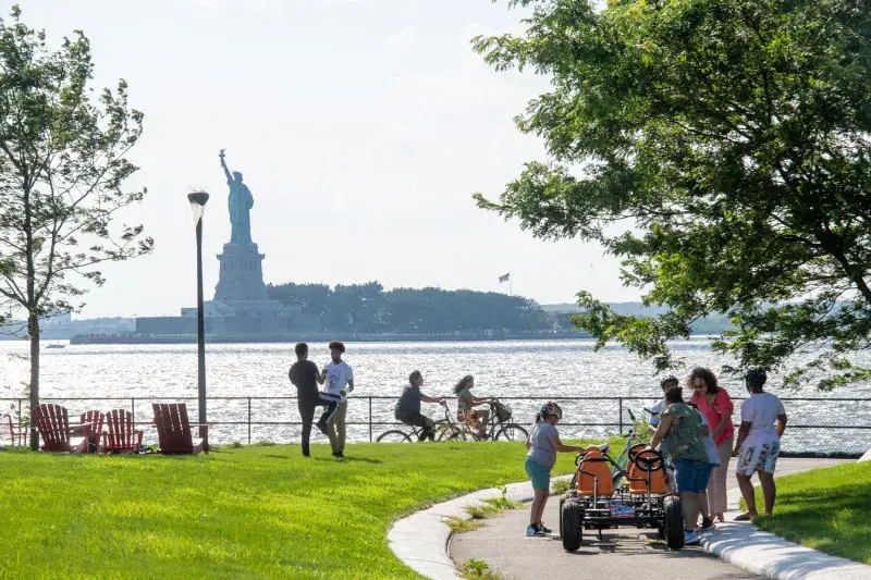 View of the statue of liberty from governors island