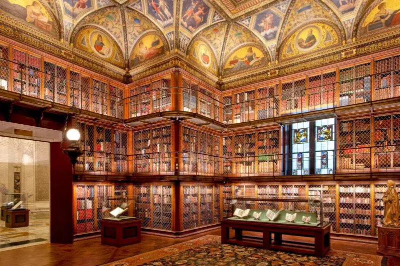 Interior of The Morgan Library and Museum, situated on Madison Avenue in Manhattan